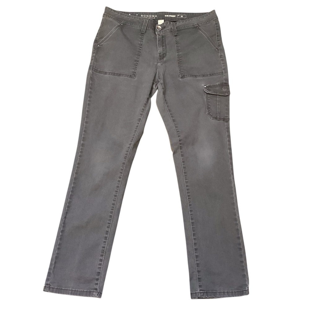 Sonoma Straight-Leg Utility Pants in Gray